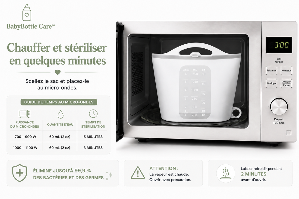Sacs Stérilisateurs Réutilisables en Silicone pour Micro-ondes – Ensemble de 2